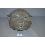 Bronze Effect Pottery Sculpture - Gargoyle Water Spout