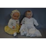 Two 1940's Composition Dolls with Clothing