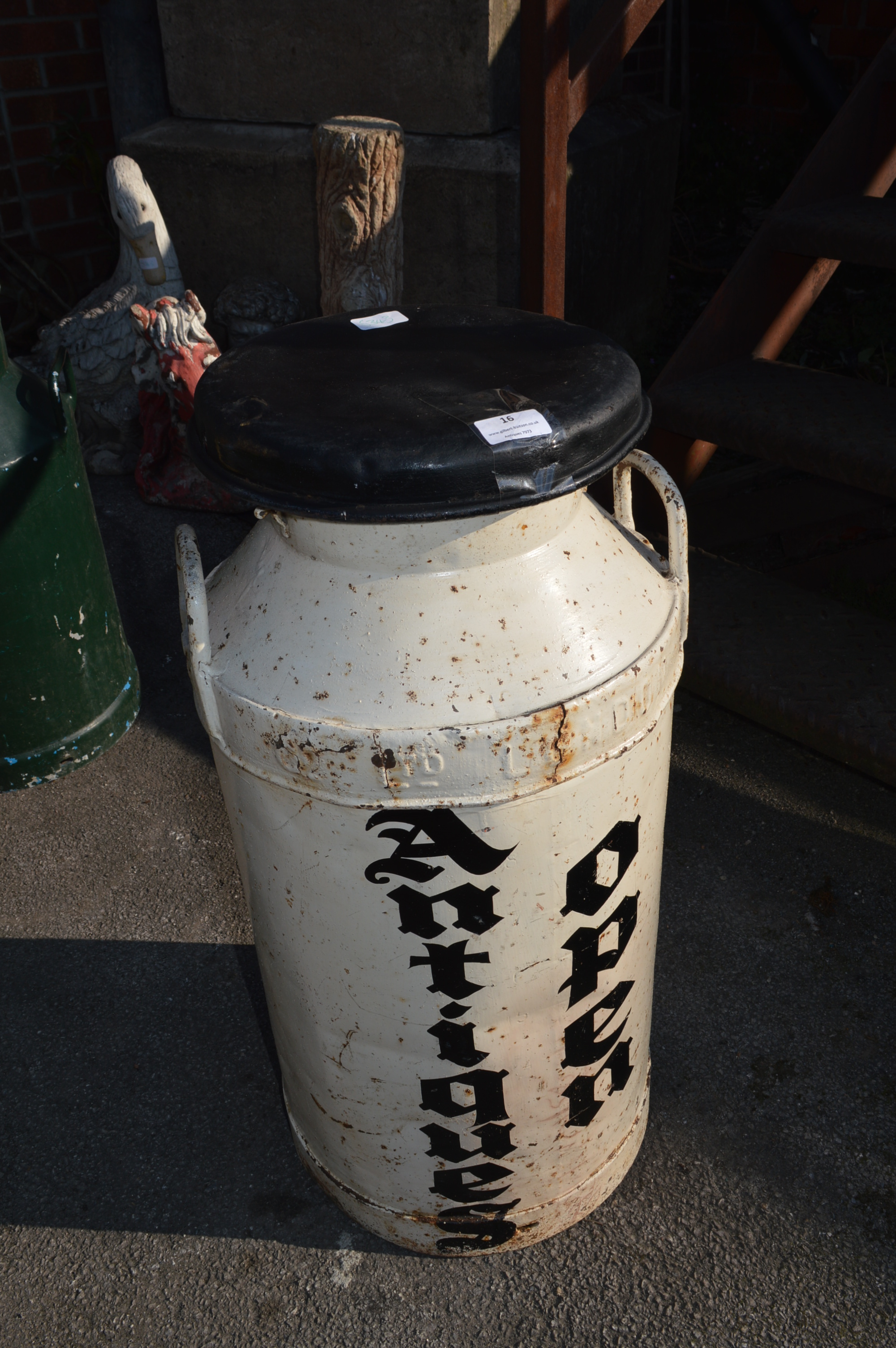 Painted Milk Churn Antiques Open