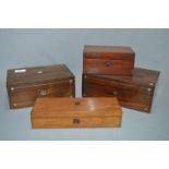 Four Assorted Trinket Boxes Pewter and Mother of Pearl Inlay