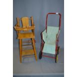 1960's Dolls Pram and Highchair Walker