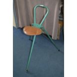 Green Tubular Metal Folding Shooting Stick/Stool