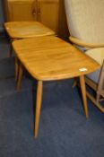 Pair of Ercol Elm Topped Side Tables
