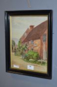 Framed Watercolour - The Cock Inn North Crawley