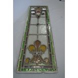 Coloured Leaded Glass Window Panel 76cm height by 23cm width