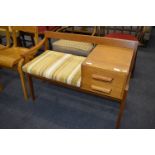 1970's Teak Telephone Table Seat