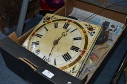 Painted Grandfather Clock Face with Movement and Weights