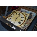 Painted Grandfather Clock Face with Movement and Weights