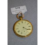 18ct Gold Cased Pocket Watch with Roman Numerals Approx 60.4g