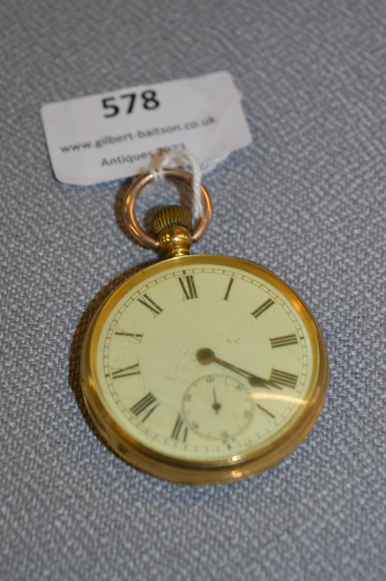 18ct Gold Cased Pocket Watch with Roman Numerals Approx 60.4g