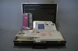 Briefcase and Contents of British Mint Stamps
