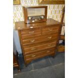 Edwardian Oak Two over Three Chest of Drawers