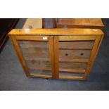 Oak Cased Wall Mounted Collector Display Cabinet