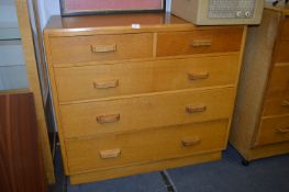 1950's Oak Two over Three Chest of Drawers