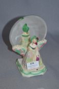 1920's Pottery Figurine with Mirror Back