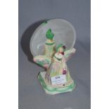 1920's Pottery Figurine with Mirror Back