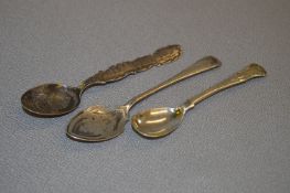 Three Assorted Hallmarked Silver Teaspoons - Approx 63g