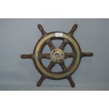 Brass & Oak Boat Wheel 27cm