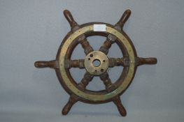 Brass & Oak Boat Wheel 27cm