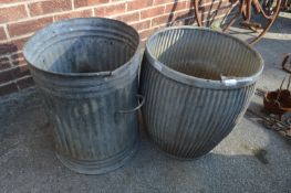 Galvanised Metal Dolly Tub and Waste Bin