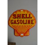 Reproduction Enameled Metal Sign - Shell Gasoline