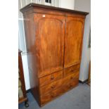 Mid Victorian Mahogany Linen Press Two over Two Drawers
