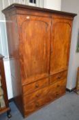 Mid Victorian Mahogany Linen Press Two over Two Drawers