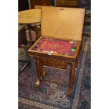 Maple Veneered and Walnut Sewing Work Table