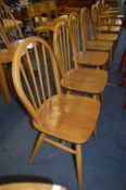 Set of Five Ercol Windsor Stickback Dining Chairs