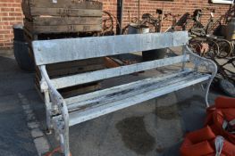 Victorian Garden Bench on Decorative Cast Iron Supports (6ft Long)