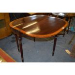 Victorian Mahogany & Walnut Inlaid Fold Over Tea Table