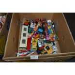 Box Containing a Collection of Play Worn Matchbox and Other Diecast Vehicles