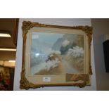 Decorative Gilt Framed Watercolour - Country Lane Scene