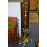 Victorian Brass Standard Oil Lamp with Electric Fitting