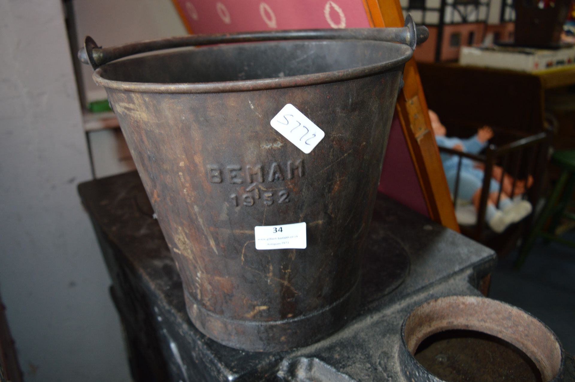 Galvanised Metal Bucket "Bemam 1952"