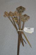 Set of Six Silver Plated Skewers