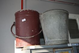 Two Galvanised Metal Buckets