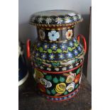 Floral Painted Milk Churn