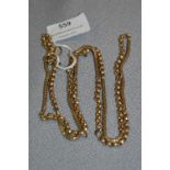 9ct Gold Long Length Pocket Watch Chain - Approx 27.3g