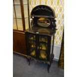 Victorian Ebonised Display Cabinet with Mirrored Back