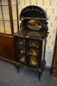 Victorian Ebonised Display Cabinet with Mirrored Back