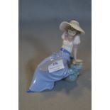 Nao Lladro Figurine - Girl with Singing Bird