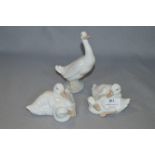 Set of Three Nao Lladro Figurines - Geese