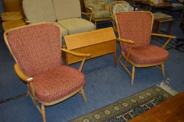Pair of Ercol Windsor Lounge Armchairs Blue Label