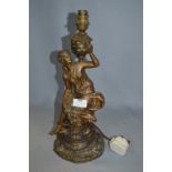 Spelter Bronze Effect Figurine Table Lamp