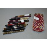 Selection of Waterman, Swan, Parker and Sheaffer Fountain Pens