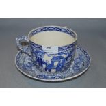 William Adams Blue & White Large Cup & Saucer