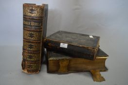 Three Victorian Leather Bound Family Bibles