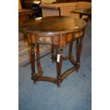 1920's Drop Leaf Gate Leg Hall Table with Three Drawers