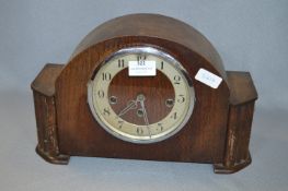 Oak Cased Mantel Clock with Westminster Chimes